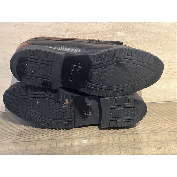 Allen Edmonds Moccasin Loafers Shoes Mens Sz 10 D Leather Black Brown Nashua tas - Picture 10 of 10